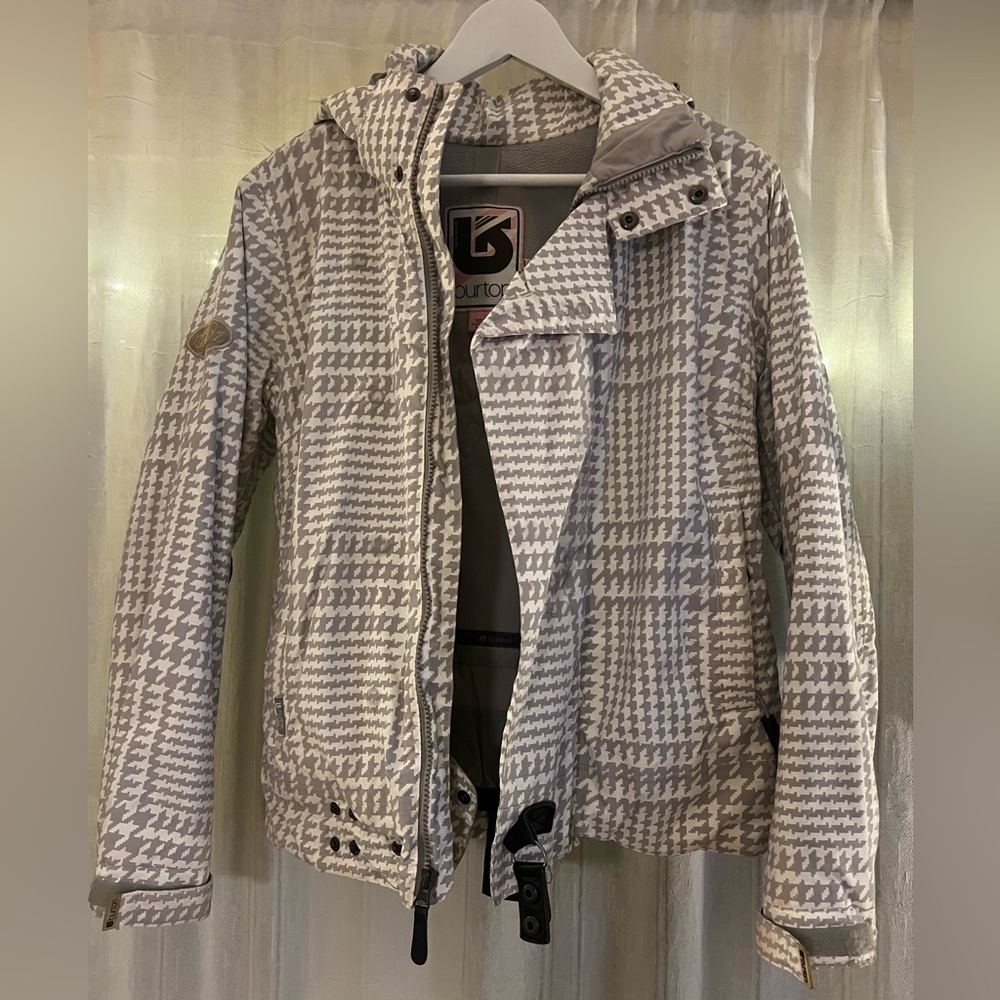 Burton Womens Snowboard Jacket Size Small Houndstooth